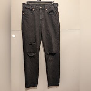 & Denim H&M Black Women's Boyfriend Jeans size 6 button fly